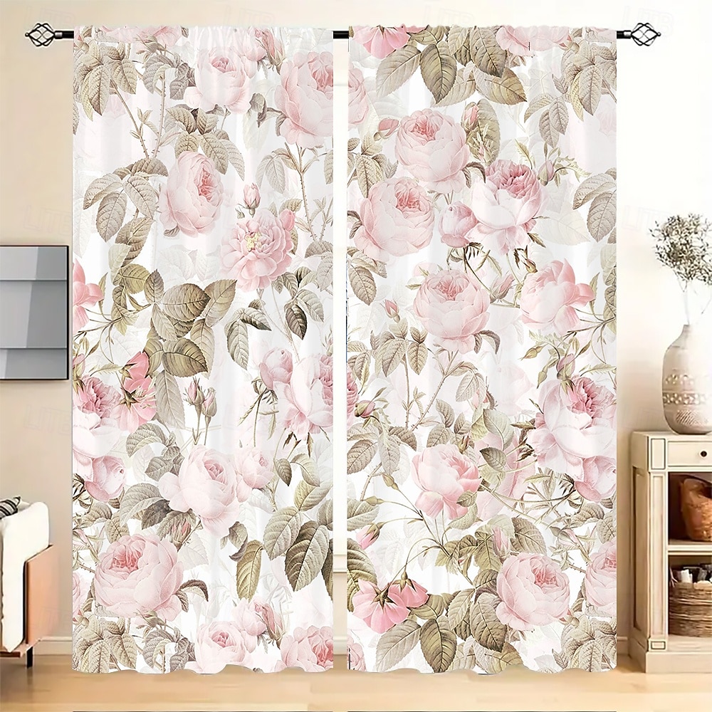 2 kpl kasvi- ja kukkataideverhoja, polyesteri-ikkunaverhot tankotaskulla, vihreät kasvitieteelliset kuvioverhot olohuoneeseen, makuuhuoneeseen, keittiöön, asuntolan sisustukseen, kodin sisustukseen 2026 - €27.99 –P4