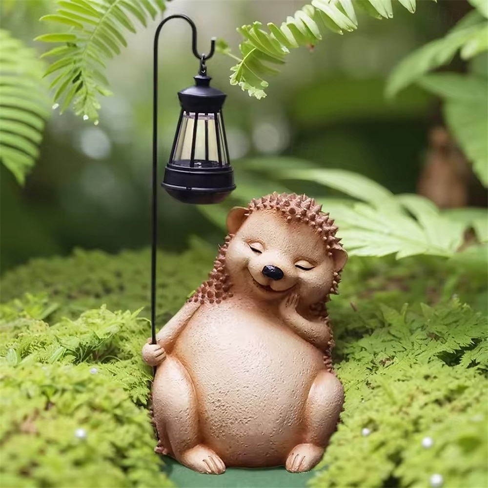 Solcelledrevet pinnsvinlampe til plen, dekorasjonslampe for utendørs gårdsplass, imitert dyreharpiksformet lampe, festivalfestlampe 1 stk. 2026 - $26.99 –P2