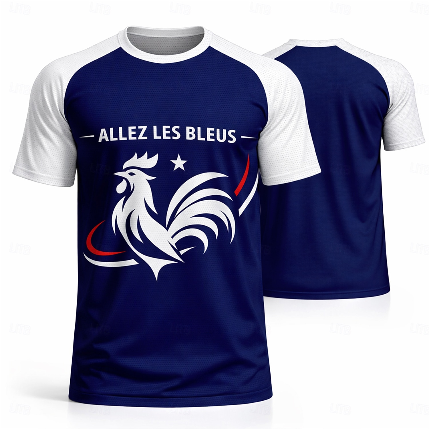 Voor heren Frankrijk Voetbalzomer Wereldwijde wedstrijd Truien Hardloopshirt Zomer Kleurenblok Korte mouw UPF 50 Sneldrogend Ademend Informeel Hardlopen Joggen Fitness blauw Sportkleding Sportkleding 2026 - $18.99 –P2