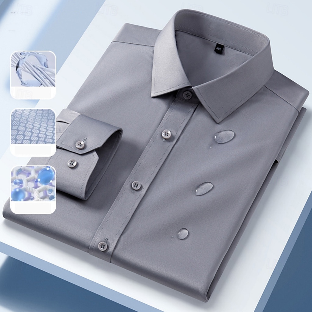 Per uomo Camicia Camicia elegante Camicia button-down Camicia non stiro Semplice Casuale All'aperto Blu Nero Bianco Rosa Manica Lunga Collo ripiegato Estate Primavera Abbigliamento Bottoni del 2026 a $37.99 –P3