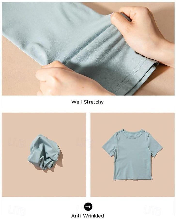 Per donna Maglietta Camicia di cotone Tinta unica Moda Elegante Essenziale Manica Corta Scollo a V Top Regolari Casuale Quotidiano Uscire Bianco Rosa Rosso Blu marino Verde Estate Primavera del 2026 a $21.99 –P3