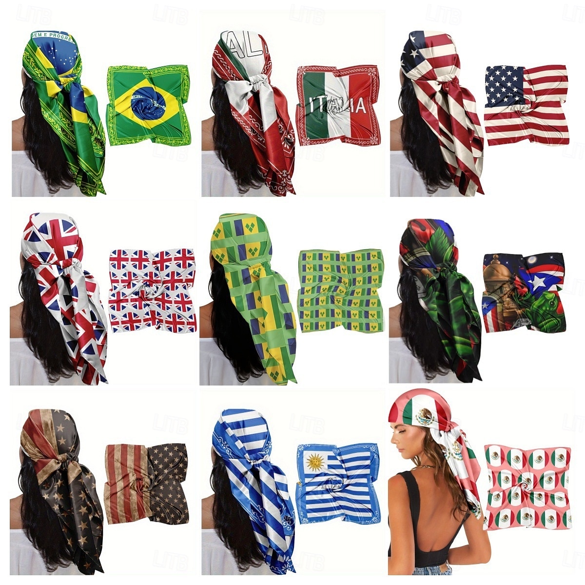 USA:s 250-årsjubileum, USA Kanada, världsfotbollsflagga, tryckt bandana för män och kvinnor, fyrkantig huvudduk, pannband, huvudband, utomhustillbehör för jublande fans 2026 - $13.49 –P9