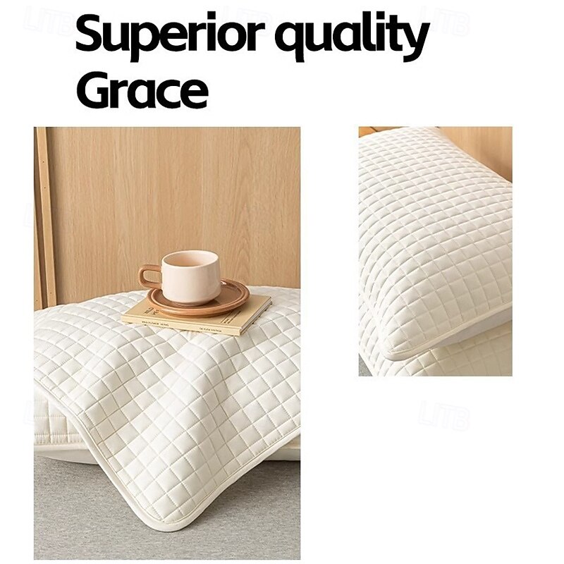 Capa de travesseiro acolchoada e impermeável, à prova de derramamentos, macia e respirável, com zíper, para cama, ideal para quarto e casa. de 2026 por $13.99 –P7
