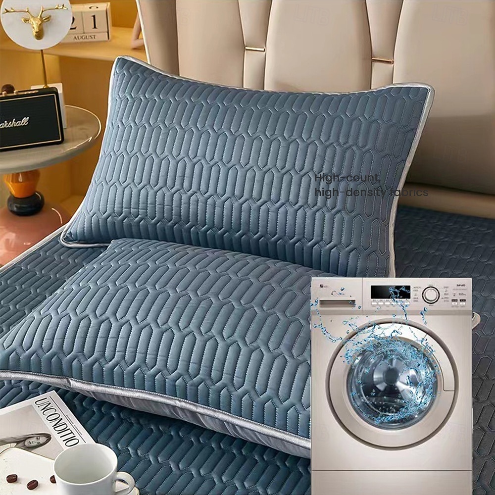 Cooling Pillowcase Quilted Ice Silk Pillow Cover Soft Breathable Bed Pillow Protector for Summer Sleeping 2026 - $8.99 –P3