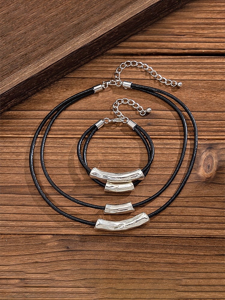 Women's Bohemian Alloy Necklace and Bracelet Set, Layered Statement Jewelry for Beach Vacation, Resort Wear, Casual Summer Outfits and Everyday Fashion 2026 - $11.99 –P6