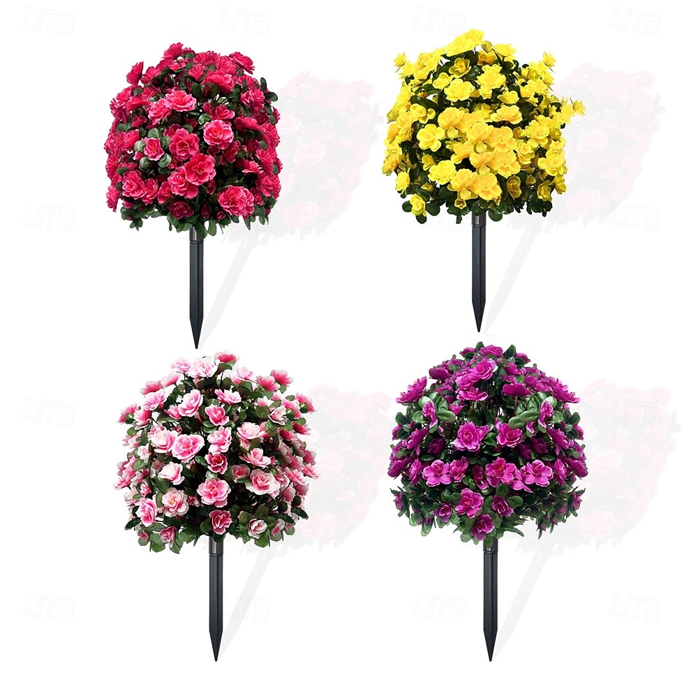 Artificial Azalea Flower with Ground Stakes, 23" UV Resistant Fake Azalea Garden Stake, Faux Greenery Shrubs for Outdoor Porch, Patio, Wedding, Party Decor, Durable, Easy-to-Install Garden Accessory 2026 - $35.99 –P7