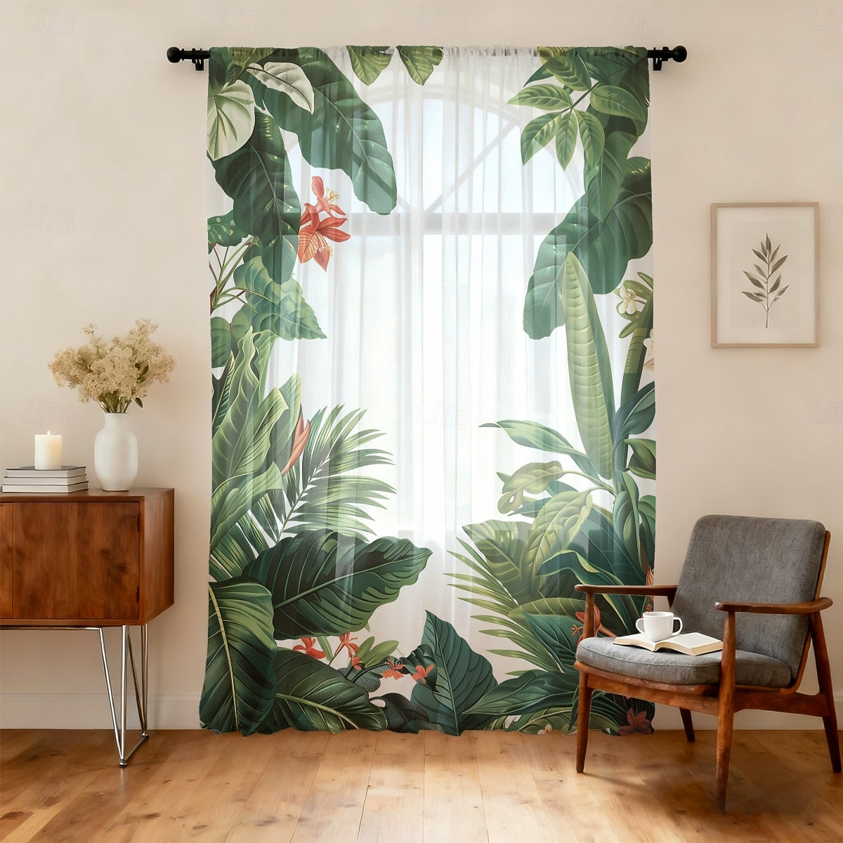 Tenda trasparente per finestre, adatta a tutte le stagioni, per camera da letto e soggiorno, con asta, motivo floreale dipinto a inchiostro, effetto morbido e nebbioso, elegante e leggera. del 2026 a $14.49 –P8