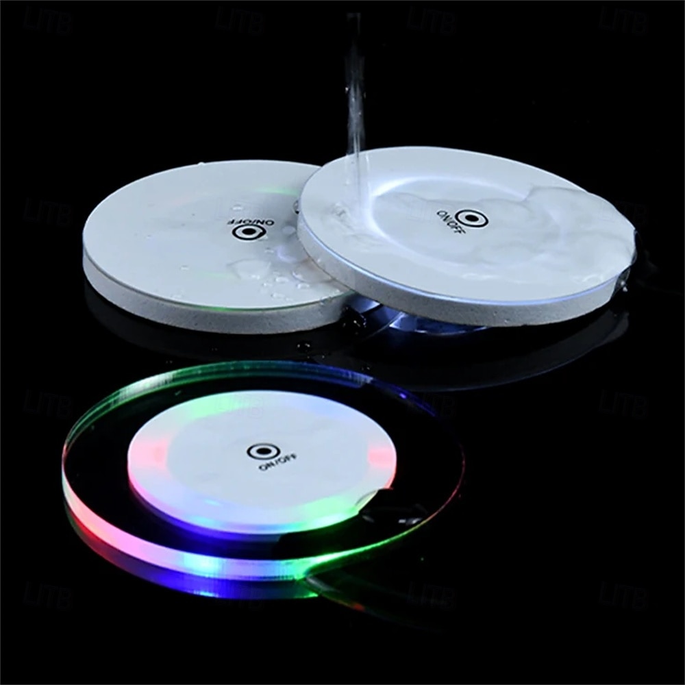 3 stuks LED-onderzetters van acryl voor cocktails, met een flitsende basis en ultradunne LED-verlichting, perfect als decoratie voor je bartafel. 2026 - $23.99 –P11
