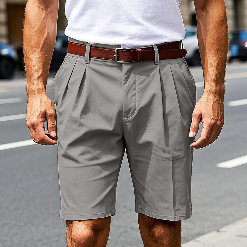Herren Schicke Shorts Arbeitsshorts Kurze Golfhosen Tasche Einfach Komfort Atmungsaktiv Knielang Outdoor Geschäft Sport Lässig Schwarz Khaki 2026 - $17.99 –P7