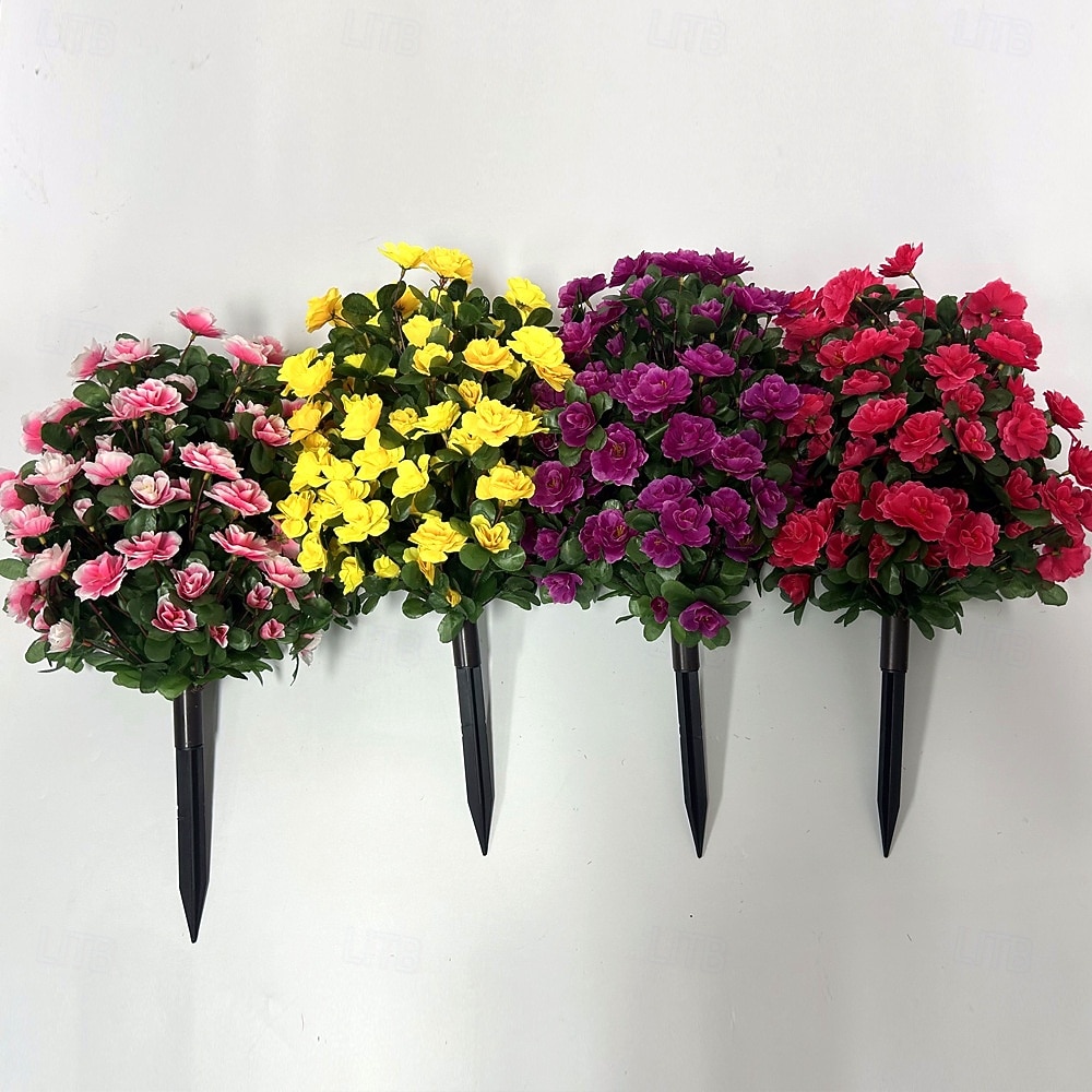Artificial Azalea Flower with Ground Stakes, 23" UV Resistant Fake Azalea Garden Stake, Faux Greenery Shrubs for Outdoor Porch, Patio, Wedding, Party Decor, Durable, Easy-to-Install Garden Accessory 2026 - $35.99 –P9