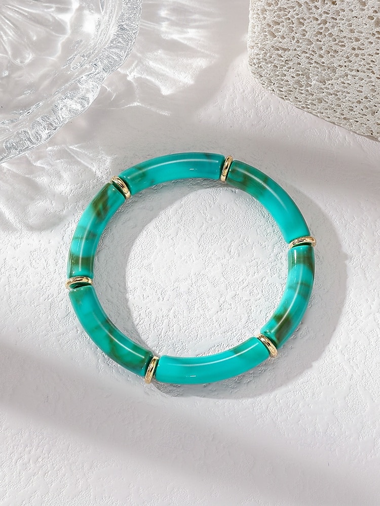 Bohemsk 3-delt armbåndssett i akryl for kvinner, elastiske, stabelbare armbånd, perfekt for strandferie, hverdagsbruk og sommertilbehør 2026 - $11.99 –P8