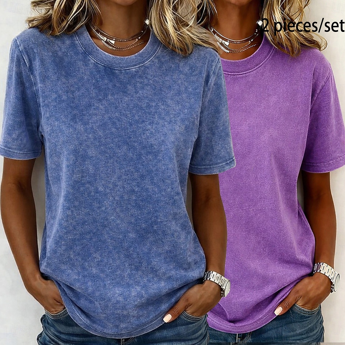 Γυναικείο T-shirt softfade™ από 100% βαμβάκι, βαμβακερό πουκάμισο, vintage πλυμένα τοπ, με οξύ, vintage πλυμένα, απλό, vintage μόδα, κομψό, κοντομάνικο, μακρύ μπλουζάκι με στρογγυλή λαιμόκοψη, casual, καθημερινό, έξοδο, ροζ+πορτοκαλί 2026 - $37.99 –P13