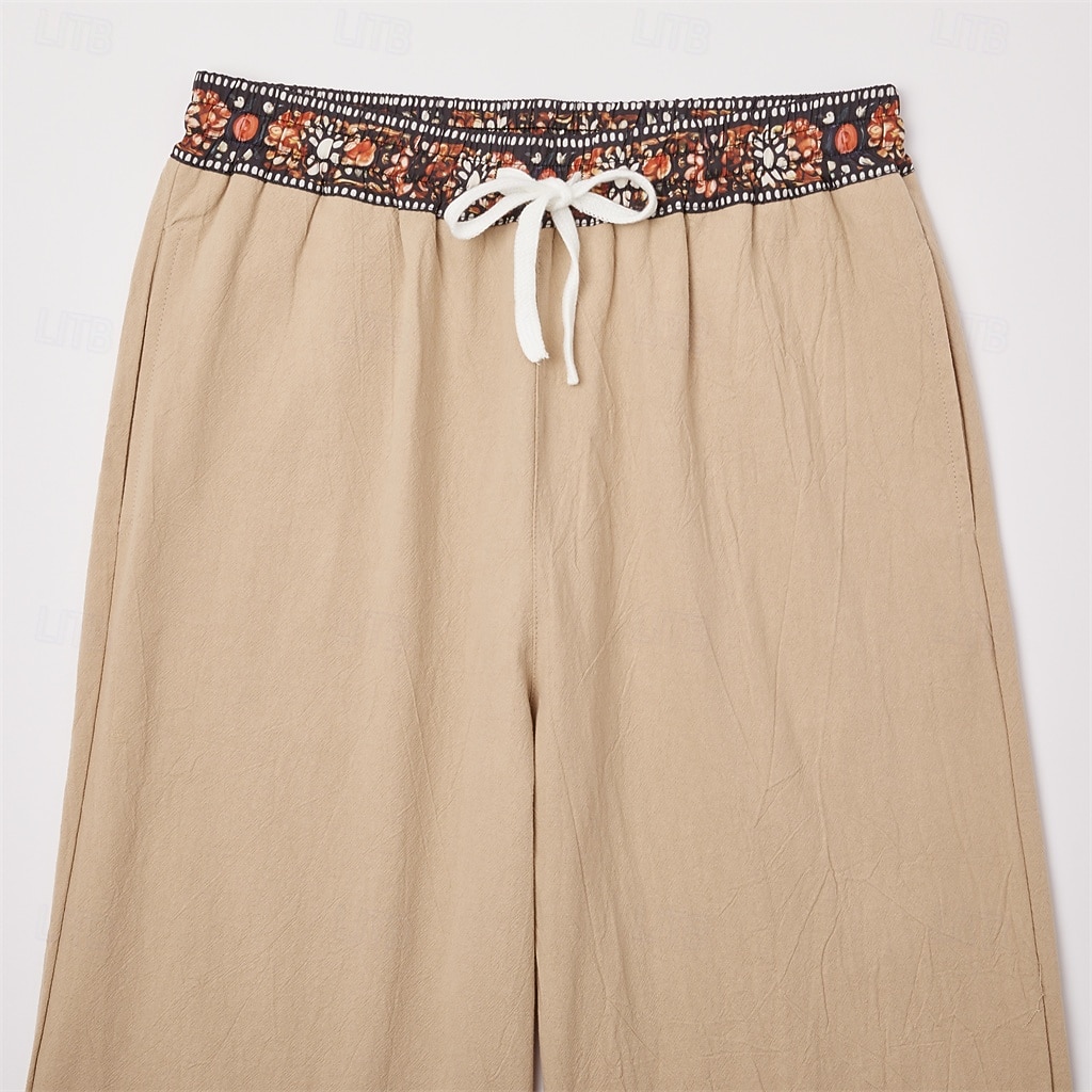 Męskie Lniane spodnie Spodnie Letnie spodnie Spodnie plażowe Ściągana na sznurek Niejednolita całość Elastyczny pas Geometryczny Komfort Oddychający Pełna długość Codzienny Święto Urlop Moda Zielony 2026 - $25.99 –P8