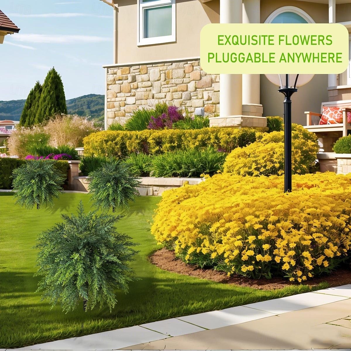 2026年 人工杉の木、高さ20.9インチの人工緑葉、地面に差し込むスパイク付き、リアルな屋内/屋外のホームデコレーション、プランターや庭の装飾、使いやすい床飾り  コレクション – $27.99 –P11