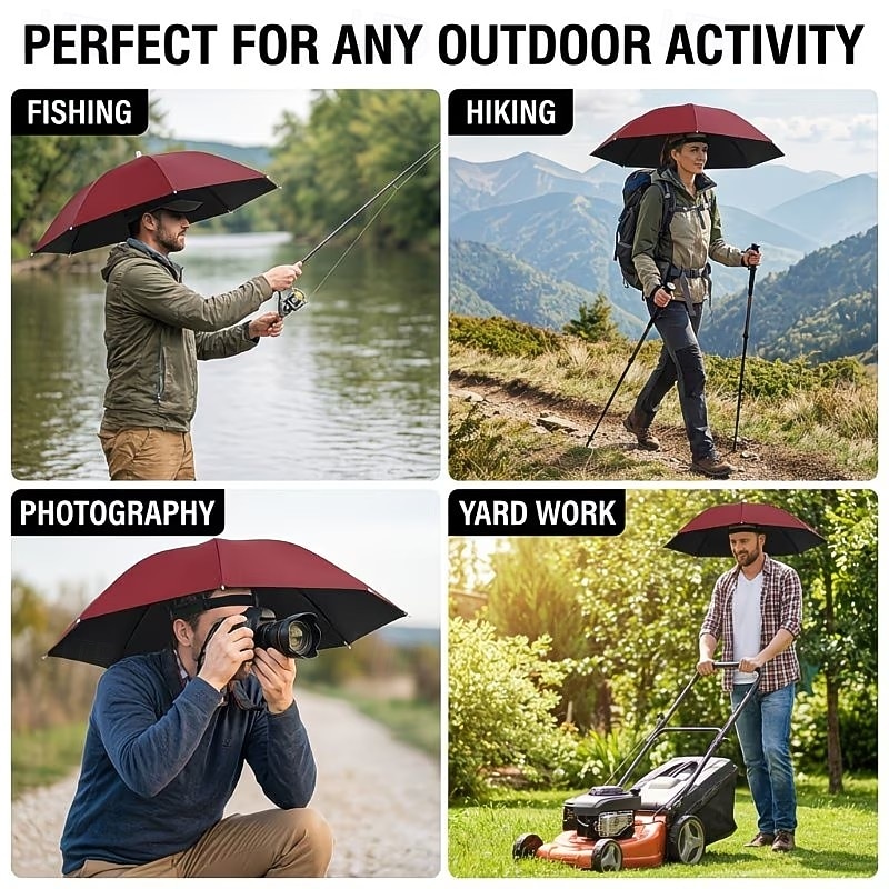 Chapéu de sol dobrável para atividades ao ar livre, leve e portátil, estilo guarda-chuva, acessório multifuncional para pesca, jardinagem, caminhadas e fotografia. &trabalho diário ao ar livre de 2026 por $6.75 –P5