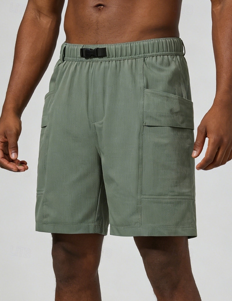 Hombre Pantalón Corto Cargo Pantalón corto Pantalones cortos casuales Pantalón corto deportivo Bolsillo Cintura elástica Puro Plano Comodidad Secado rápido Longitud de la rodilla Exterior Gimnasia 2026 - $26.99 –P5