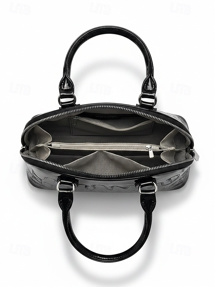 Conjunto de tres bolsos de mujer de piel sintética charol con relieve de cocodrilo, bolso bandolera multicolor con asa superior y correa ajustable, monedero y tarjetero para viajes y uso casual. 2026 - $29.99 –P10