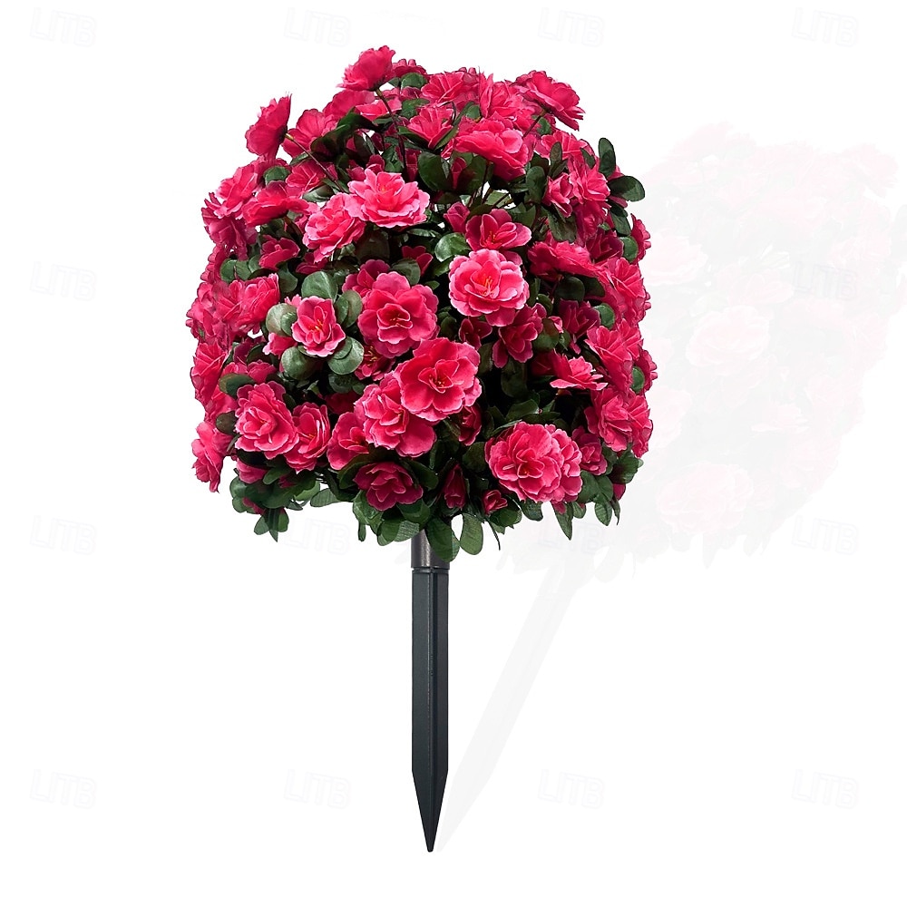 Artificial Azalea Flower with Ground Stakes, 23" UV Resistant Fake Azalea Garden Stake, Faux Greenery Shrubs for Outdoor Porch, Patio, Wedding, Party Decor, Durable, Easy-to-Install Garden Accessory 2026 - $35.99 –P1