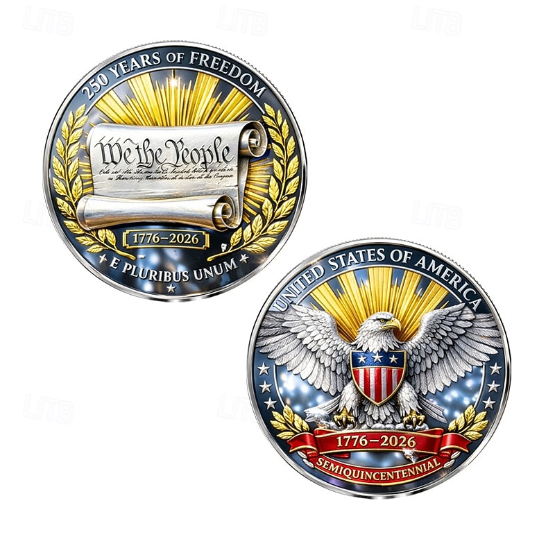 U.S. 250th Anniversary Commemorative Coin 1776-2026, Semiquincentennial Patriotic Collectible, We the People & Bald Eagle Design, Historical Gift for Independence Celebration 2026 - $19.99 –P1