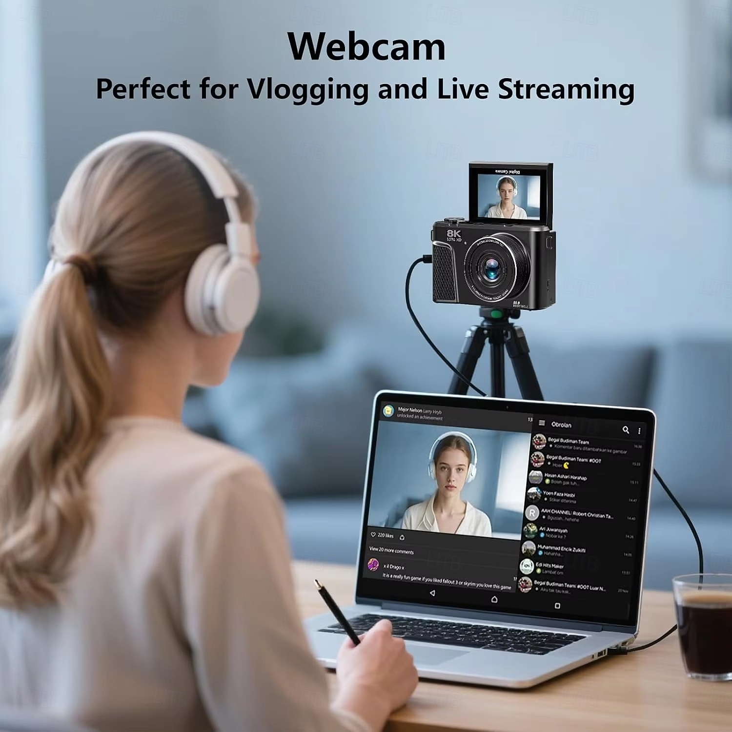 8k digitální fotoaparát pro fotografování, 88mp wifi vlogovací kamera pro YouTube, 18x zoom, 180° otočný displej, kompaktní fotoaparát s 64GB SD kartou, přenosný kompaktní fotoaparát typu "point and 2026 - $148.99 –P3