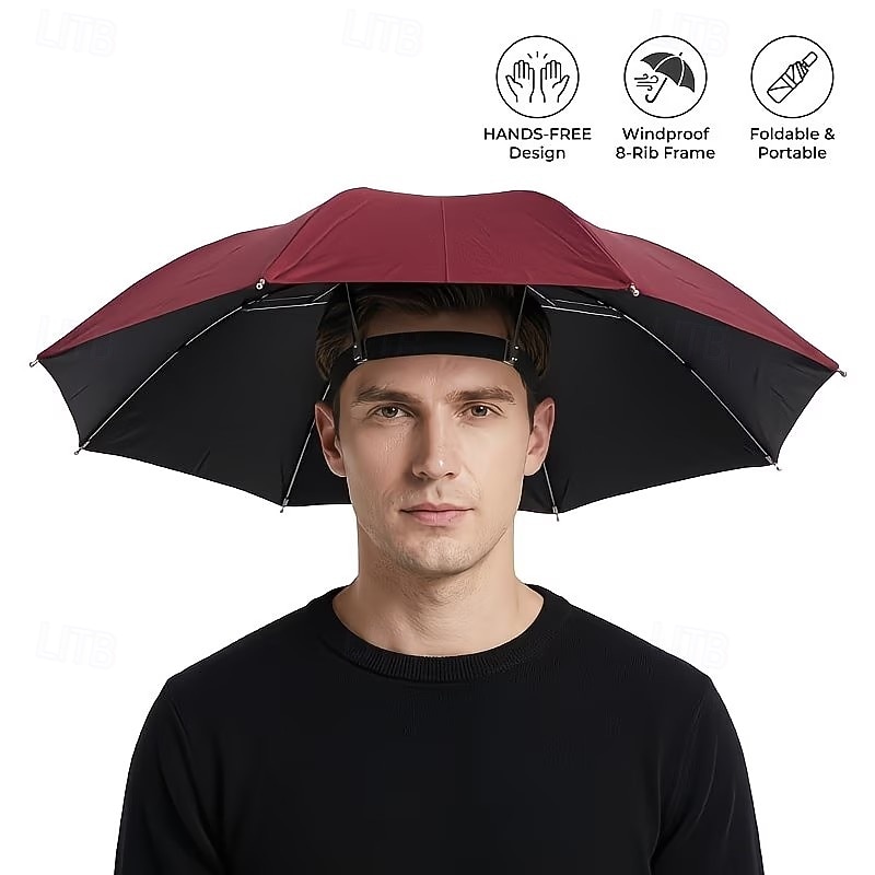 Chapéu de sol dobrável para atividades ao ar livre, leve e portátil, estilo guarda-chuva, acessório multifuncional para pesca, jardinagem, caminhadas e fotografia. &trabalho diário ao ar livre de 2026 por $6.75 –P2