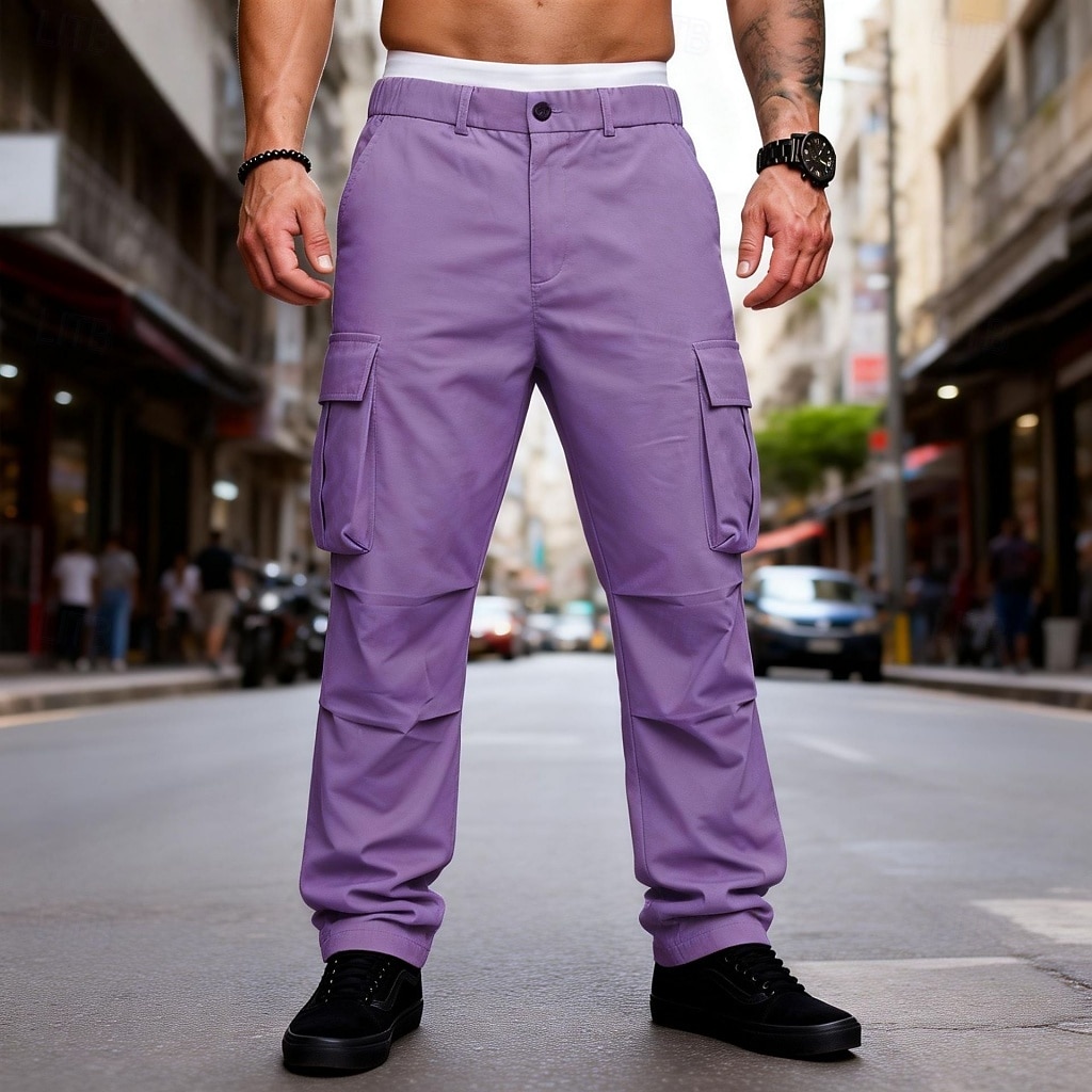 Homme Pantalons Cargo Pantalons Pantalon tactique Pantalons de Travail Pantalon de randonnée Taille Élastique Multi-poches Poche à Rabat Uni Confort Portable Occasionnel Quotidien Extérieur Vacances de 2026 ? $29.99 –P1