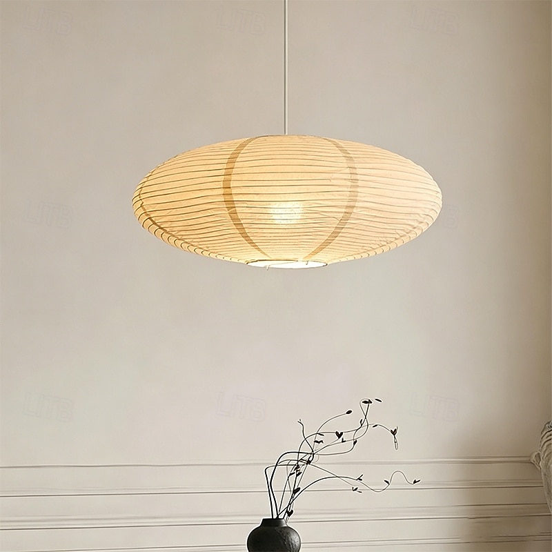 Lampă pandantiv ovală wabi sabi din hârtie, stil japonez, lampă de tavan minimalistă suspendată, candelabru modern cu felinar din hârtie pentru sufragerie, dormitor, living 2026 - $197.99 –P9