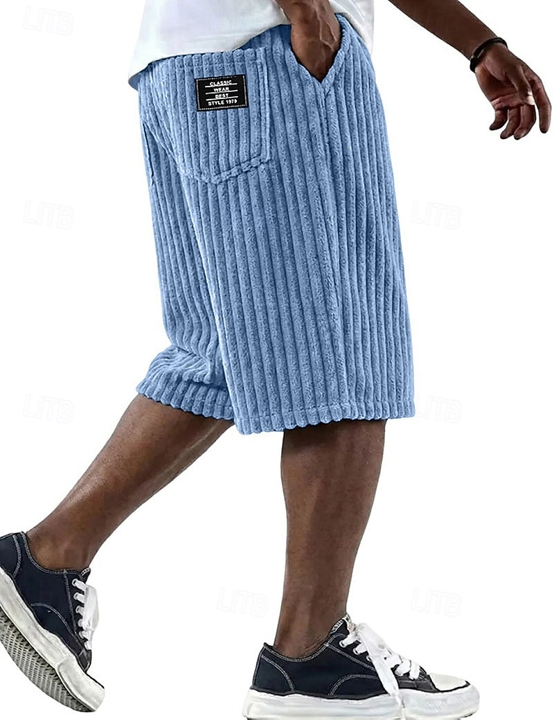 رجالي شورتات شورت كاجوال سروال قصير جيب مرونة الخصر ألعاب بسيطة سهل راحة متنفس طول الركبة فضفاض الأماكن المفتوحة عطلة العطلة موضة أسود أبيض مرن نسبياً 2026 - $25.99 –P1