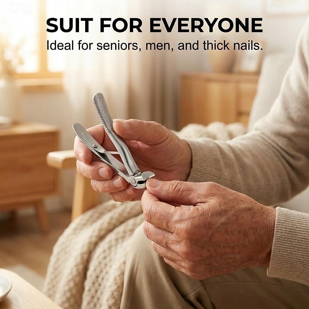 קוצץ ציפורניים לגיל הזהב, קוצץ ציפורניים עם ידית ארוכה וזוויתית נגד החלקה לציפורניים עבות, קוצץ ציפורניים עם לסת רחבה ותופס לציפורניים עבות 2026 - $13.99 –P5