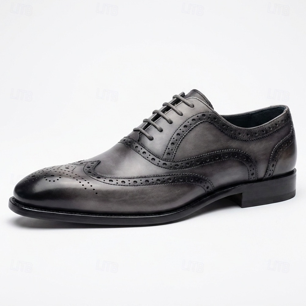 Zapatos Oxford brogue de hombre color amarillo mostaza con puntera perforada, zapatos de vestir clásicos de estilo vintage para hombre, ideales para bodas, reuniones de negocios, fiestas y ocasiones formales. 2026 - $94.99 –P5