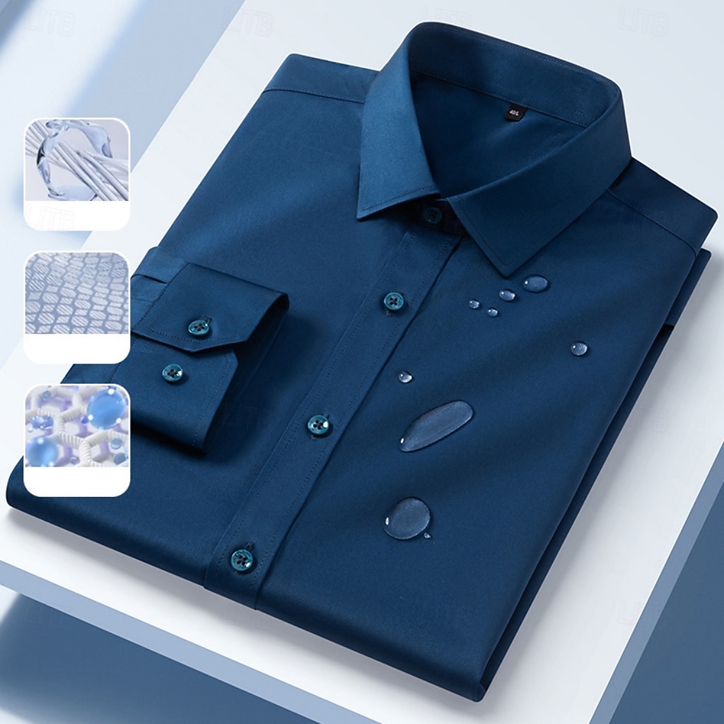 Per uomo Camicia Camicia elegante Camicia button-down Camicia non stiro Semplice Casuale All'aperto Blu Nero Bianco Rosa Manica Lunga Collo ripiegato Estate Primavera Abbigliamento Bottoni del 2026 a $37.99 –P7