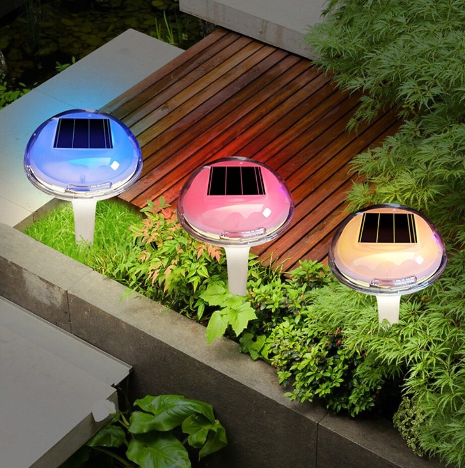 1 Stück Solar-Gartenleuchte in Pilzform, wasserdicht, für Gartenwege, Rasen, Terrasse, Hof, Gehwege und Einfahrten, 2 Lichteffekte (weiß & farbwechselnd). 2026 - $17.99 –P1