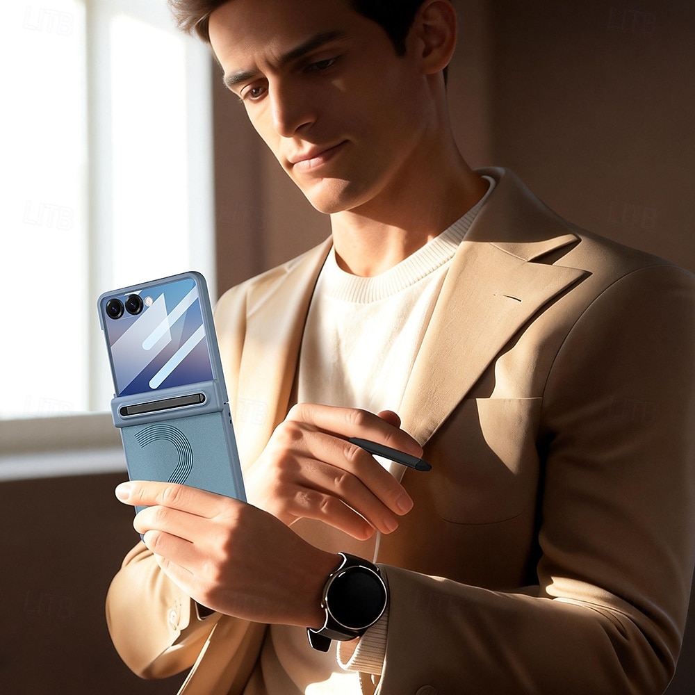 Phone Case For Samsung Galaxy Z Flip 7 Z Flip 6 Back Cover with Screen Protector PU Leather 2026 - $29.99 –P14