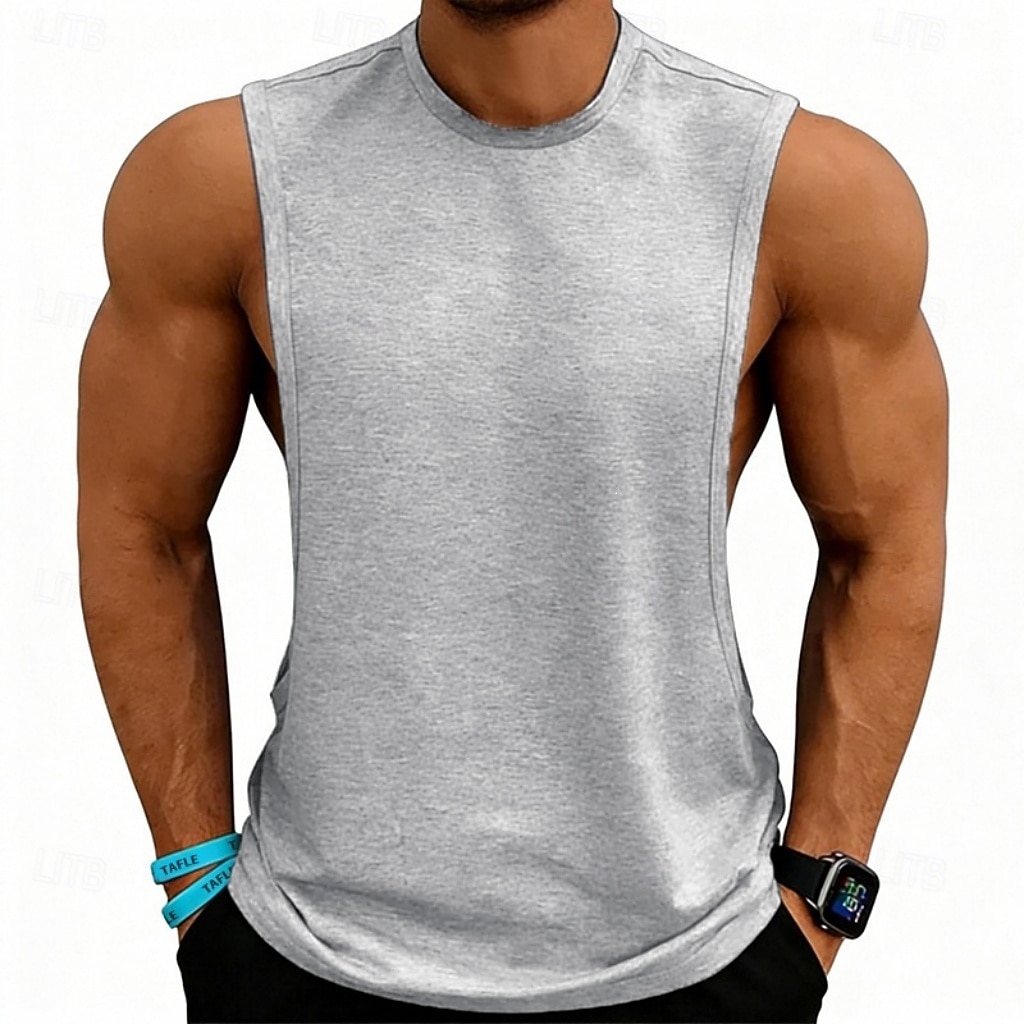 Hombre Camiseta sin mangas Chaleco Camisetas Interiores Camisa sin mangas Sin Mangas Escote Redondo Verano Primavera Plano Moda Deportivo Clásico Puro Casual Gimnasia Calle Negro Blanco Rosa Camiseta 2026 - $13.49 –P9