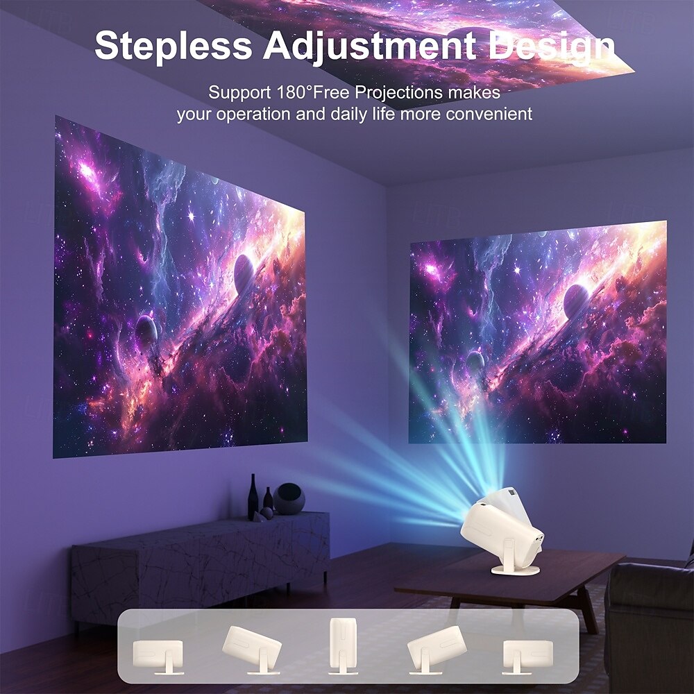 Smart Projector with Android 14, WiFi 6, BT 5.2, 180° Rotating Portable Projector, 8K Decoding, 200 ANSI Lumens, Movie Projector for Home, Outdoor, TV Stick, iOS, Android, Allwinner H723 Chip 2026 - $86.99 –P9