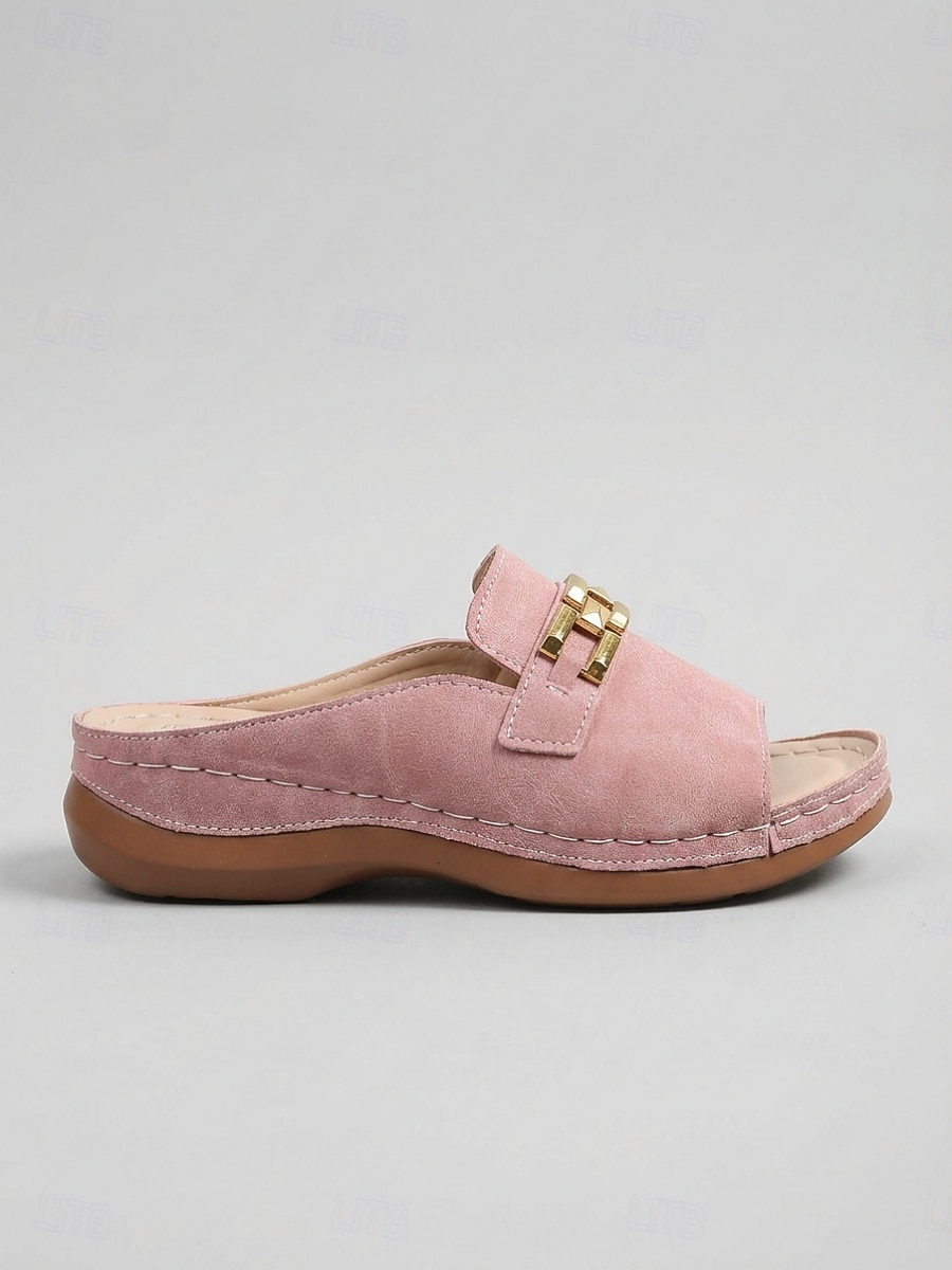 Women's Pink Clog Sandals – Open Toe Hand-Stitched Comfort Sandals with Metal Buckle For Garden, Travel & Casual Daily Wear 2026 - $26.99 –P6