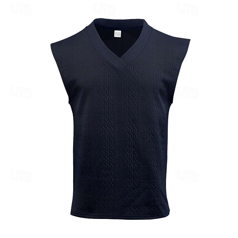 Men's T-Shirt Outfits Tee Top Sleeveless V Neck Spring & Summer Summer Spring Knitwear Hawaiian Designer Knitted Casual Daily Home White Top Tee for Men 2026 - $21.99 –P17