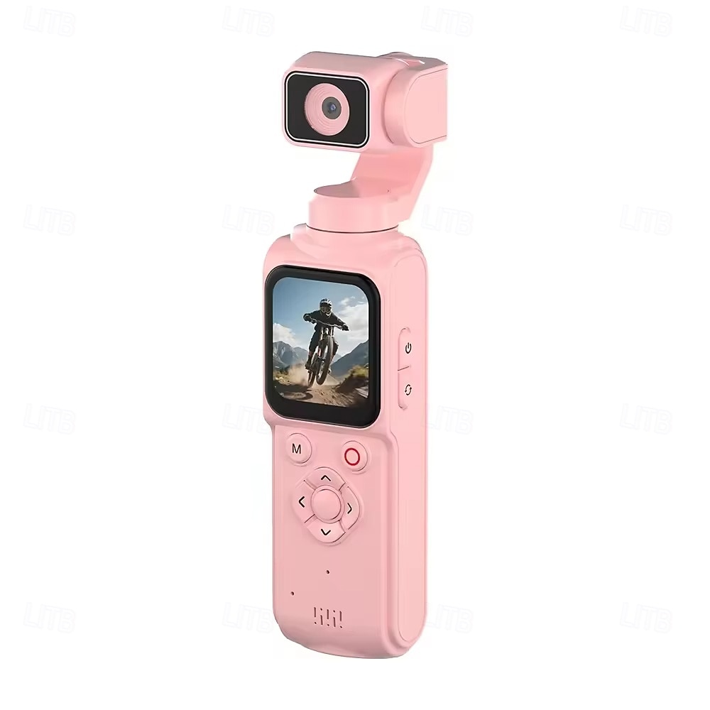 Cámara de bolsillo con estabilizador 4K Ultra HD y seguimiento automático de 330°. &Seguimiento facial, cámara de acción portátil con pantalla táctil de 1,72", cámara inalámbrica wifi para vlogs de 2026 - $149.99 –P7