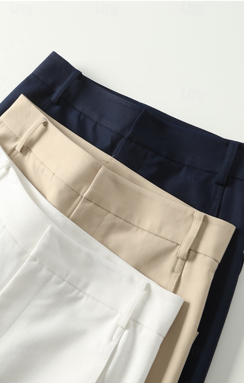 Women's Wide Leg Chinos Vacation Full Length High Waist Comfortable Micro-elastic Daily White Navy Blue khaki Summer Spring Loose Fit 2026 - $44.99 –P10