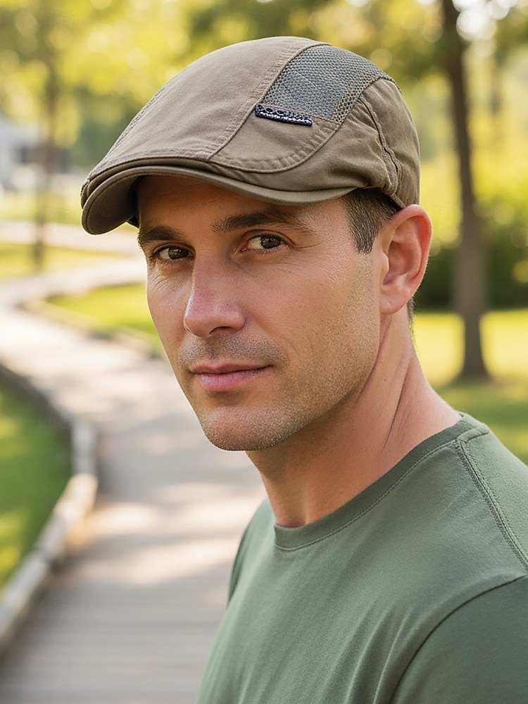 Berretto piatto da uomo in cotone a rete, regolabile e traspirante, modello newsboy ivy hat, ideale per l'uso quotidiano, le vacanze al mare, i viaggi e lo stile estivo all'aperto. del 2026 a $14.99 –P3