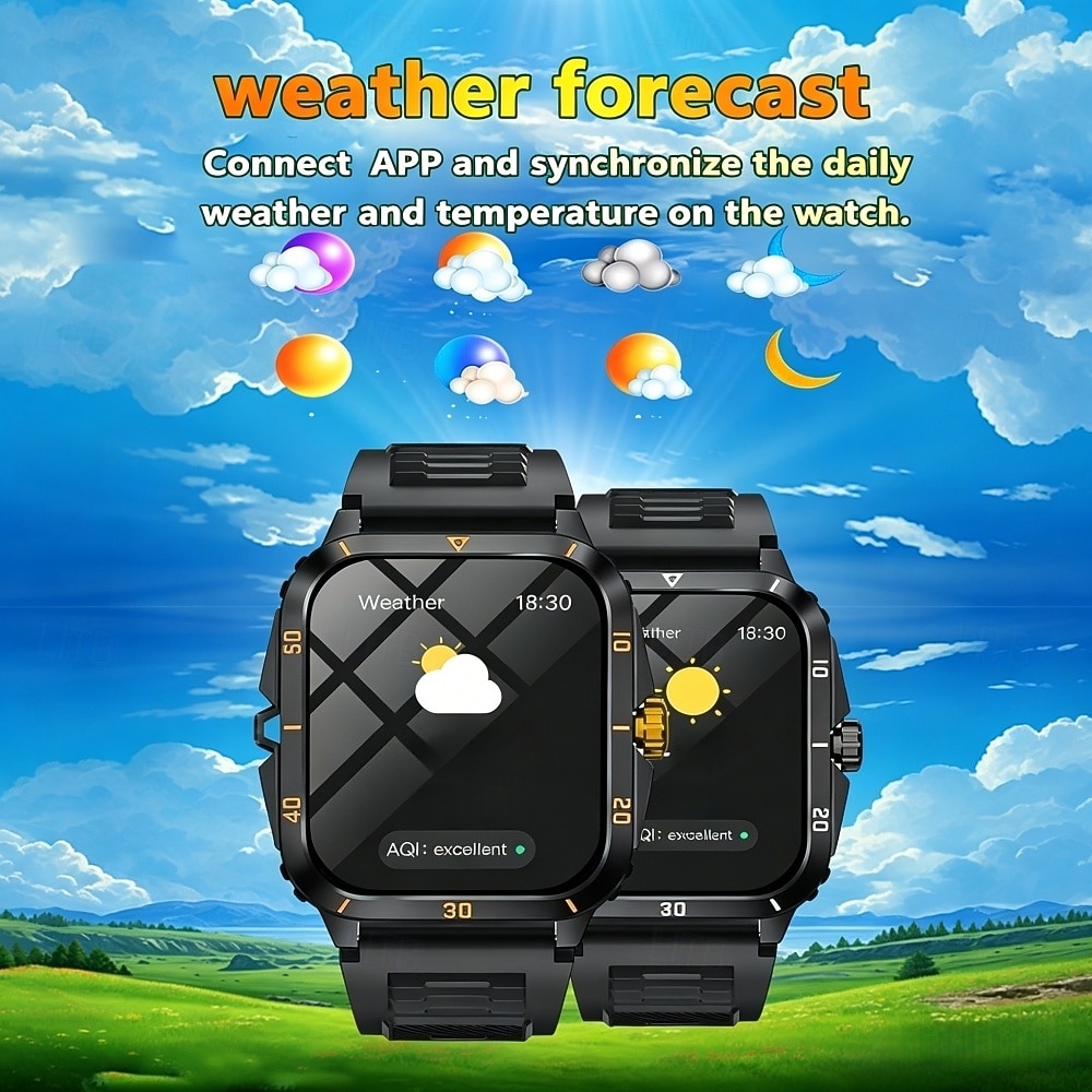 Rugged Smart Watch, Military Tactical Fitness Tracker with Heart Rate Monitor & SpO2, Waterproof Sport Smartwatch for Men Women, Compatible with iPhone Android, Ideal Birthday Gift 2026 - $28.99 –P4