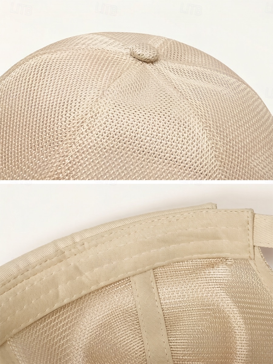 herrhatt i andningsbar mesh-polyester, justerbar mössa utan brätte i flera färger för dagligt bruk, strandsemester, resor och sommarstil utomhus 2026 - $11.99 –P10