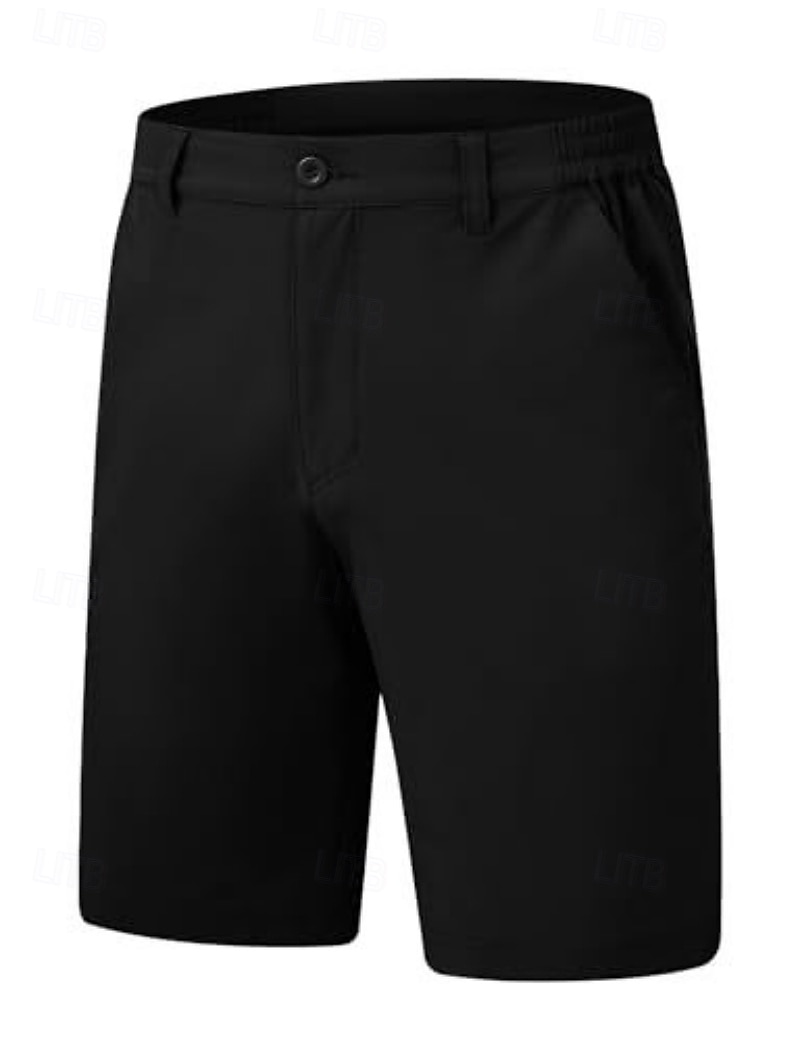 Men's Dress Shorts Business Casual Shorts Golf Shorts Pocket Elastic Waist Plain Waterproof Comfort Knee Length Outdoor Business Work Fashion Streetwear Black Navy Blue Inelastic 2026 - $24.99 –P11