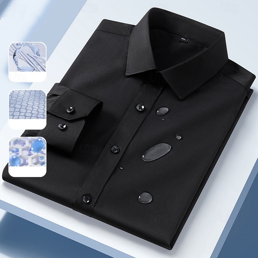 Per uomo Camicia Camicia elegante Camicia button-down Camicia non stiro Semplice Casuale All'aperto Blu Nero Bianco Rosa Manica Lunga Collo ripiegato Estate Primavera Abbigliamento Bottoni del 2026 a $37.99 –P4