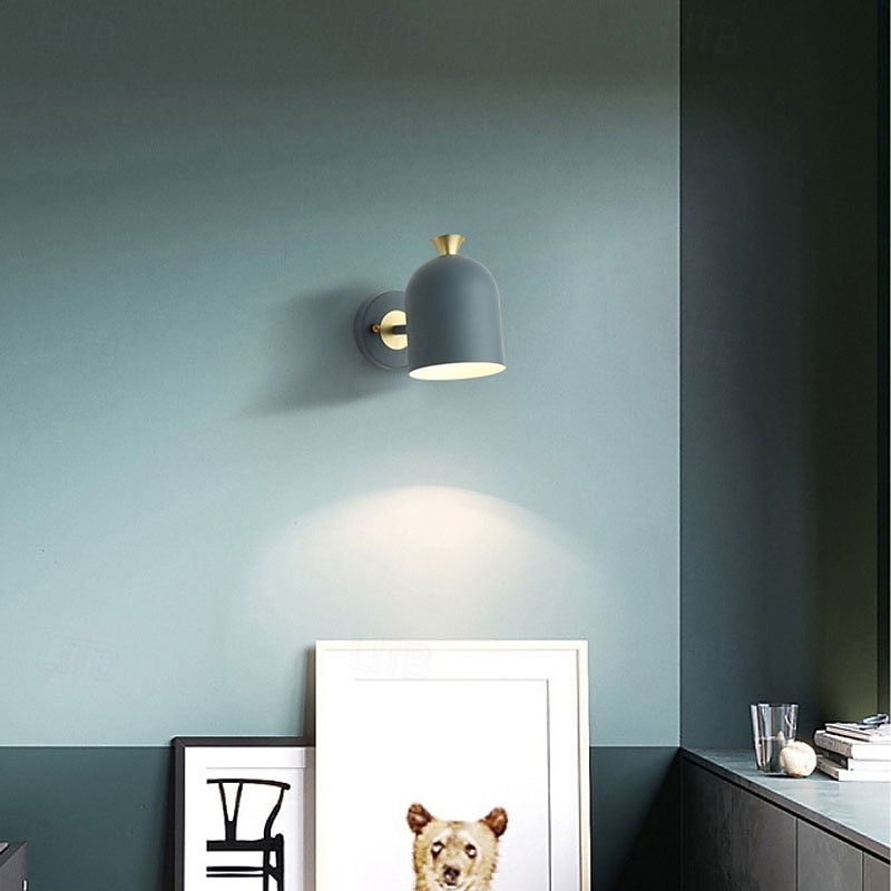 Cute Macaron Wall Lamp, 4 Color Options Green/Pink/Blue/Yellow, E27, Adjustable Cylindrical Lampshade, Metal Wall Sconce for Bedroom, Kids Room, Nursery, Living Room, Nordic Modern Decor 2026 - $90.99 –P4