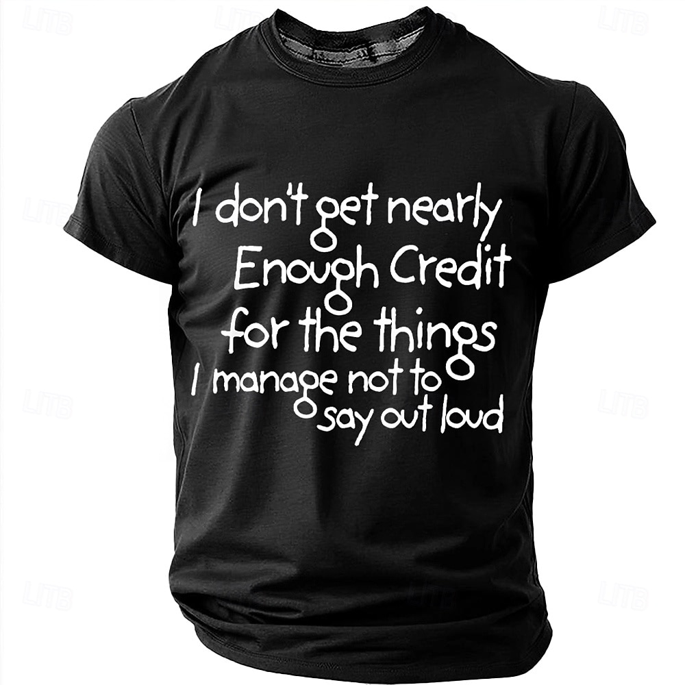 Je ne reçois pas assez de reconnaissance pour tout ce que j'arrive à ne pas dire à voix haute. T-shirt humoristique et sarcastique pour homme, col rond, manches courtes, style décontracté, cadeau, de 2026 ? $18.99 –P2