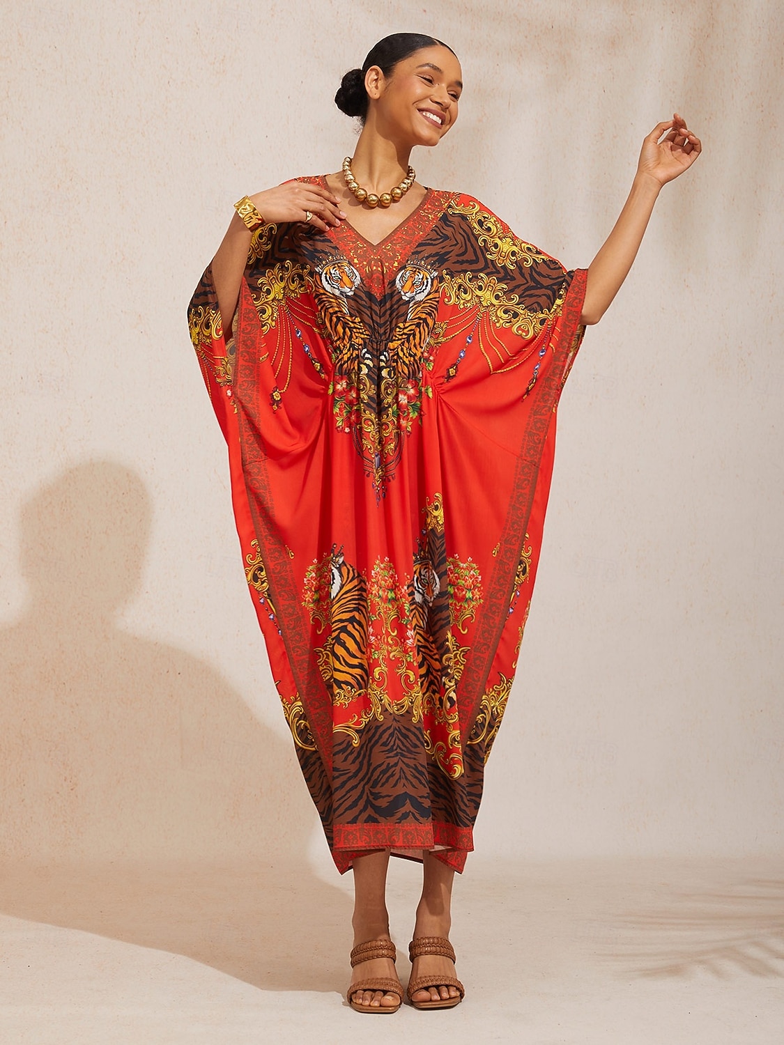 2026年 スカーレットティグレス フラウィーシフォン シャーリングカフタン  コレクション – $113.99 –P4