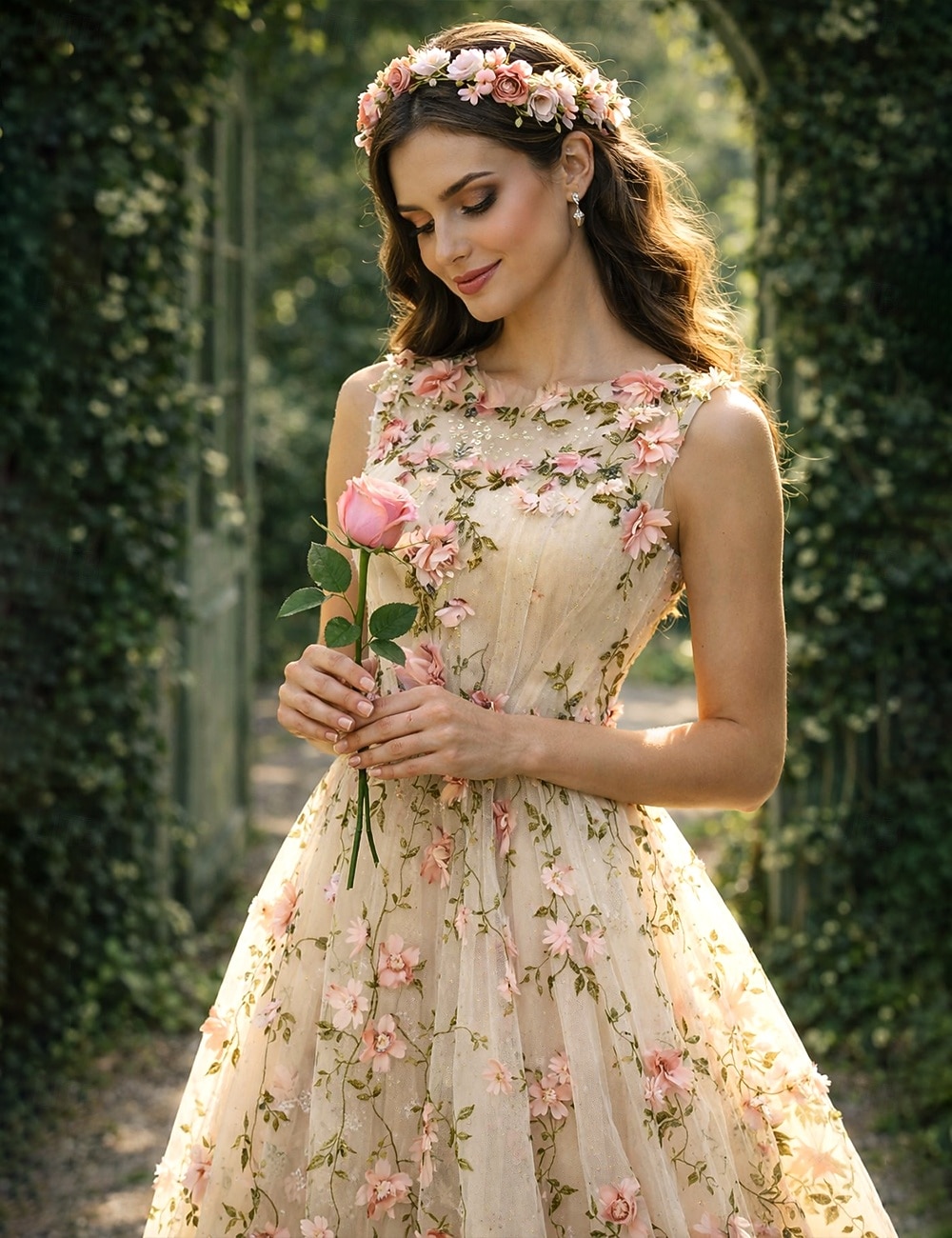 A-Linie Kurz Mini Abiballkleider Party Blumen Ärmellos Juwelenhals Gartenparty Valentinstag Satin mit Applikationen 2026 - $114.99 –P3