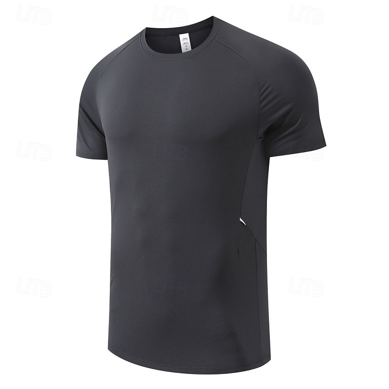 Men's Solid Colored Running T-Shirt Compression Shirt Running Shirt Summer Spring Short Sleeve Quick Dry Lightweight Moisture Wicking Gym Workout Active Training Running Exercise Fitness Black 2026 - $23.99 –P1