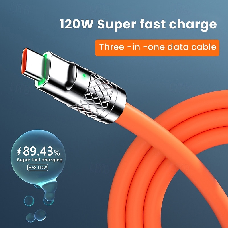 2 Pack 3 in 1 Multi Charging Cable 120W Super Fast Charging Cord, Liquid Silicone USB to Type C Lightning Micro USB Durable Cable for iPhone 17 16 15 Samsung Android iPad Pixel 2026 - $13.99 –P6